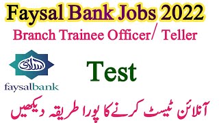 Faysal Bank Jobs Test OnlineBranch Trainee Officer Jobs TestTeller job TestBank Job Online Test [upl. by Anitsuga]