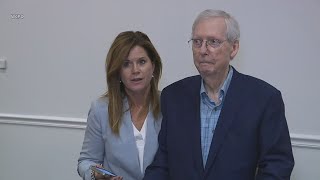 US Sen Mitch McConnell to consult doctor after freezing again at press conference office says [upl. by Oker]