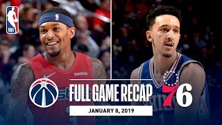 Full Game Recap Wizards vs 76ers  Landry Shamet Heats Up [upl. by Dnalwor]