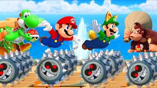 Mario Party Series  Top Lucky 2 vs 2 Battles  Mario and Yoshi vs Luigi and Donkey Kong [upl. by Ahsratan237]