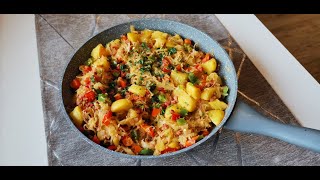 Rezept für ein leckeres Mittagessen Sauerkrautpfanne in 30 Minuten sehr schnell und einfach 302 [upl. by Ted159]