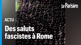 Italie  des saluts fascistes lors dun rassemblement dextrêmedroite à Rome [upl. by Apurk905]