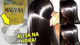 CABELO LISO ESCORRIDO SEM QUÍMICA SELAGEM CASEIRA COM MAISENA CABELO LISO COM MAIZENA [upl. by Constantino216]