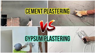 Gypsum plastering Vs Cement Plastering Which is best for home [upl. by Anaoj]