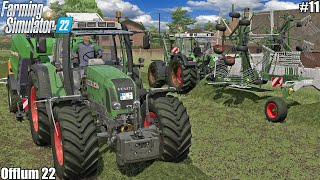 Offlum 22 WINDROWING and BALING GRASS BALES│Offlum 22│FS22│11 [upl. by Eimmaj159]