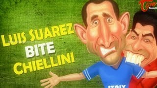 Luis Suarez Bites Chiellini  FIFA World Cup 2014 [upl. by Appilihp]