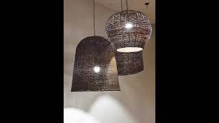 Living Room Lamp Chandeliers Wabisabi Style Homestay Rattan 3 Lights chandelierdesign handwoven [upl. by Anahsahs781]