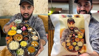 First Time in Delhi आमरस वाली UNLIMITED Thali😱😱 With FREE फोटोफ्रेम वाला कुशन🤩🤩 Indian Street Food [upl. by Zaneski412]