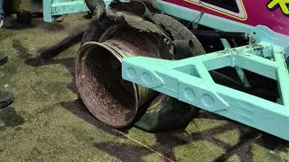 Mark Sargent blown tire Brisca Stockcar F1 Racing Expo 2024  UK ECL  RaRaRacing [upl. by Zwick77]