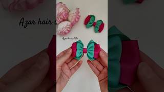 How to make a bow with grosgrain ribbon step by step Easy hair clip tutorial for beginners shorts [upl. by Nylaehs191]