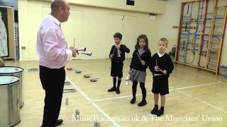 Primary Music Lesson Rhythmically Speaking 9 Preparing the Ensemble Agogo [upl. by Enitsenrae53]