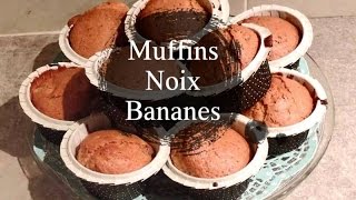 RECETTE SUCRÉE  Muffins Noix amp 🍌 ChadCuisine2015 [upl. by Ellezig]