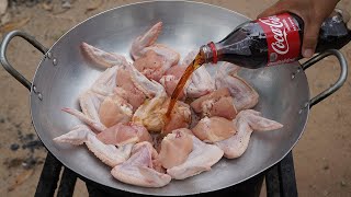 Tasty Spicy Chicken Wings Recipe  Fried Chicken Wings With Coca Cola [upl. by Rimat]