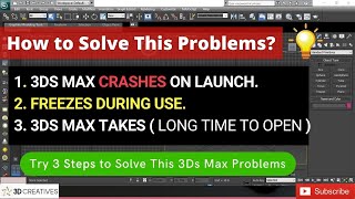 Fix 3ds max crashes freezes and auto close problem solution Hindi [upl. by Aineval]