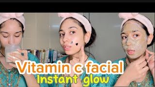 Vitamin c facial at home  facial at home  skin brightening [upl. by Lietman]