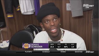 Dennis Schröder Postgame Interview  Los Angeles Lakers beat Golden State Warriors 117112 [upl. by Teressa]