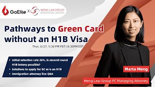 Pathways to Green Card without an H1B Visa  Live Webinar Replay [upl. by Jonis928]