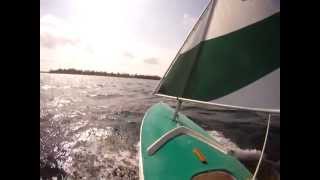 Sailing around Higgins Lake Michigan in a Sunfish sailboat [upl. by Chard]