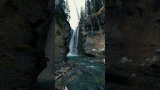 Johnston Canyon Upper Falls in Banff National Park banff johnstoncanyon waterfall [upl. by Bixler]