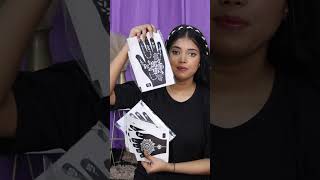 🌙Mehndi Hack  Beautiful Design in 2 mins✌🏽 DIY Mehendi Tattoo Stencils henna shorts [upl. by Blakely513]