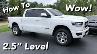 2019 RAM 1500 LEVELING KIT INSTALL 25quot MOTO FAB LEVELING KIT MUCH NEEDED [upl. by Syramad]