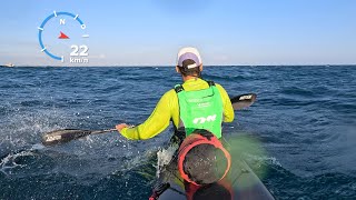 Nordic Kayaks NITRO 640 Surfski Downwind Anzio  Foce Verde Italy [upl. by Roe299]