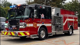 Lincolnwood Fire Department Engine 15 Responding [upl. by Aihsetal]