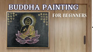 Buddha Painting with Dots  Pointillism and Mandala Style art  Buddha Acrylic Painting Easy [upl. by Bucky250]