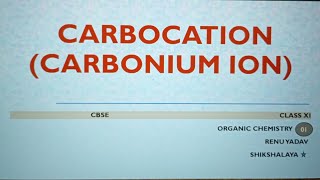 Carbocation or Carbonium Ion [upl. by Bettzel332]