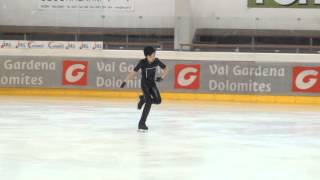 Taichiro Yamakuma JPN Gardena spring trophy 2013 novice boys free [upl. by Ahsikat904]