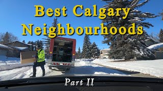 Best Calgary Neighbourhoods part 2  Winter Drive  Alberta Canada  4K Video [upl. by Aedni]