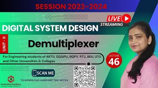 DSD46 Demultiplexer DEMUX Digital Decoder  1 to 4 Demultiplexer  Full Adder using Demux [upl. by Akenot214]