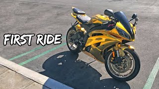 FIRST RIDE W HEALTECH GIPRO GEAR INDICATOR ON THE GOLDEN R6 [upl. by Ilrahs]