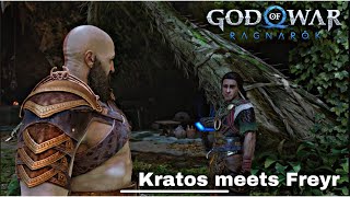 God of War Ragnarok  Kratos meets Freyr for the first time [upl. by Eseer]