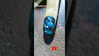 🌊🌈 color swirl  easy nail idea nails nailart naildesign shortnails shorts [upl. by Marney]