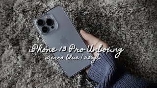 iPhone 13 Pro sierra blue  accessories UNBOXING [upl. by Leshia]