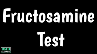 Fructosamine Test  Fructosamine Test For Diabetes  Fructosamine Test HbA1c Test [upl. by Pinzler]