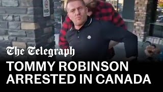 Tommy Robinson arrested for ‘immigration offences’ in Canada [upl. by Bourn]