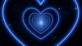 Heart Tunnel💙Blue Heart Background│Moving Background  Background Lights [upl. by Hultin]