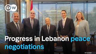 US envoy hoping to seal Lebanon truce deal in Israel  DW News [upl. by Nyladgam297]