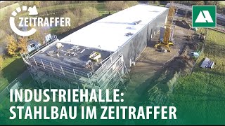 Montage des Stahlbaus Bargteheide im Zeitraffer [upl. by Yedoc]