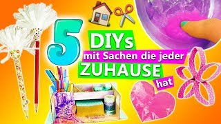 5 DIYs mit Sachen die jeder zuhause hat  Coole DINGE selber machen  Ideen gegen Langeweile zuhause [upl. by Noxas]