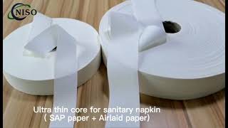 ultrathin sanitary napkin absorbent core raw materialsAirlaid paper and SAP Paper [upl. by Yeslek11]