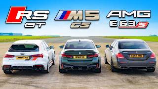 BMW M5 CS vs Audi RS6 GT vs AMG E63 S ARRANCONES [upl. by Mccarthy]