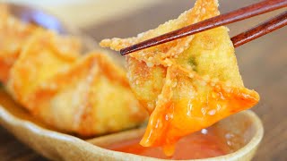 Crispy Crab Rangoon Recipe amp Sweet and Sour Chili Sauce by CiCi Li [upl. by Furnary881]