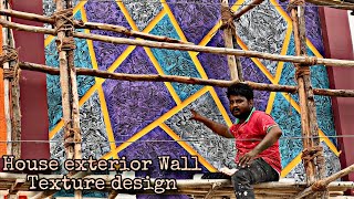 geometric modern Wall Texture design house elevation  Exterior Modern Wall painting designs [upl. by Mairb132]