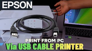 How to Print From Any Laptop or Tablet via USB Cable Connect Epson Printer To PC Using USB Cable [upl. by Batruk]