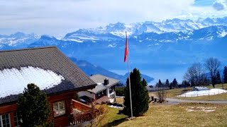 BREATHTAKING VIEW RIDING TRAIN FROM RIGI MOUNTAIN TO VITZNAU IN SWITZERLAND [upl. by Etteval27]