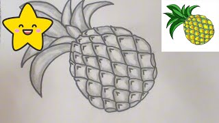 Easy Pineapple Drawing Tutorial for Beginners 🍍  StepbyStep Guide [upl. by Aihsatan]