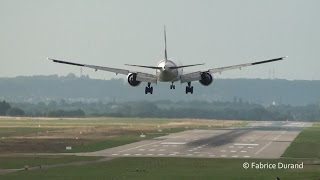 Emirates 777200LR landing 36L at Lyon St Exupéry LYSLFLL [upl. by Nero]